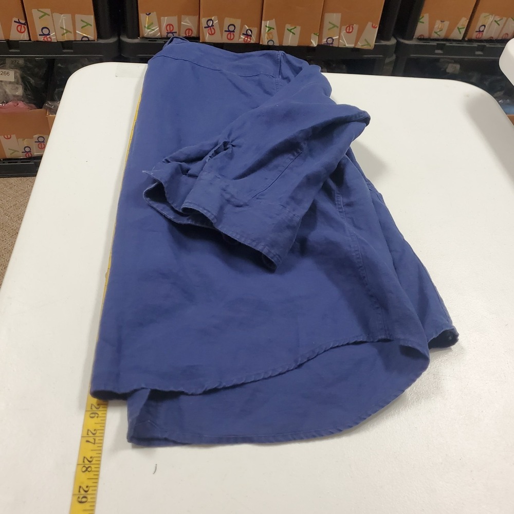 Lauren Ralph Lauren Womens Linen Button Shirt Size 3X Blue Old Money Coastal - Picture 8 of 10